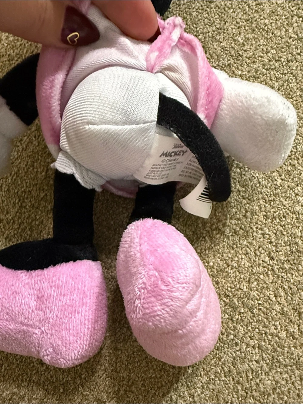 Disney Minnie Mouse Plush in Pink with White Polka Dots 10 inches